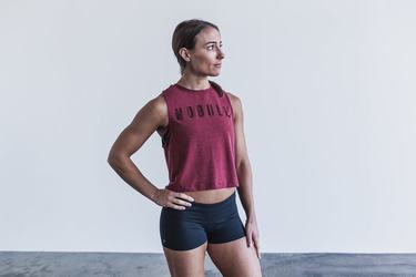 Nobull Muscle Women's Tank Tops Red | Australia (FL0467)